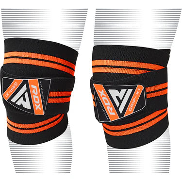 RDX K3 Elasticated Orange Knee Wraps OEKO-TEX® Standard 100 certified
