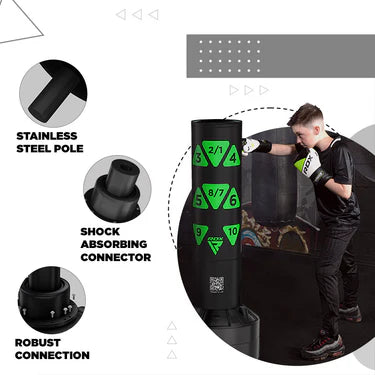 RDX Kt Ronin 4ft Kids Free Standing Punch Bag Black With Gloves For Training & Workout Set