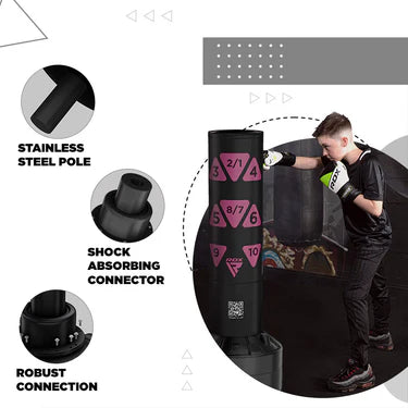 RDX Kt Ronin 4ft Kids Free Standing Punch Bag Black With Gloves For Training & Workout Set