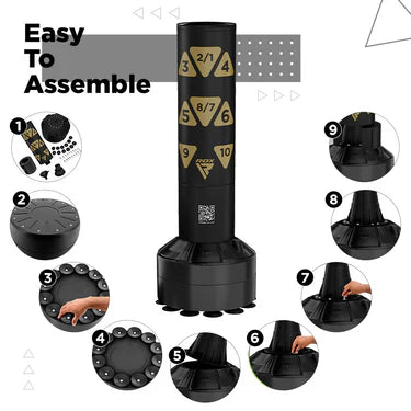RDX Kt Ronin 4ft Kids Free Standing Punch Bag Black With Gloves For Training & Workout Set