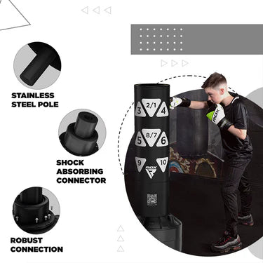 RDX Kt Ronin 4ft Kids Free Standing Punch Bag Black With Gloves For Training & Workout Set