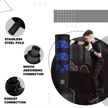 RDX Kt Ronin 4ft Kids Free Standing Punch Bag Black With Gloves For Training & Workout Set