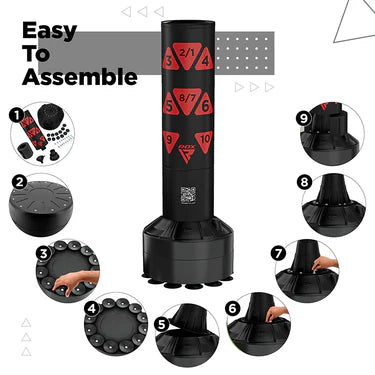 RDX Kt Ronin 4ft Kids Free Standing Punch Bag Black With Gloves For Training & Workout Set