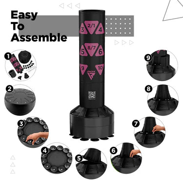RDX Kt Ronin 4ft Kids Free Standing Punch Bag Black With Gloves For Training & Workout Set