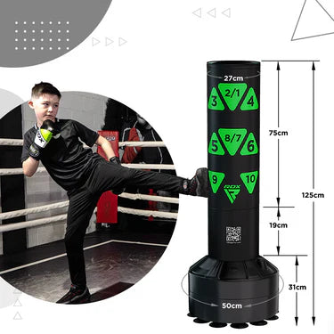 RDX Kt Ronin 4ft Kids Free Standing Punch Bag Black With Gloves For Training & Workout Set