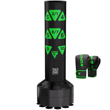 RDX Kt Ronin 4ft Kids Free Standing Punch Bag Black With Gloves For Training & Workout Set