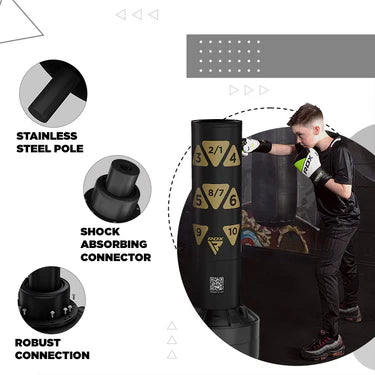 RDX Kt Ronin 4ft Kids Free Standing Punch Bag Black With Gloves For Training & Workout Set