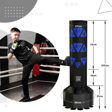 RDX Kt Ronin 4ft Kids Free Standing Punch Bag Black With Gloves For Training & Workout Set
