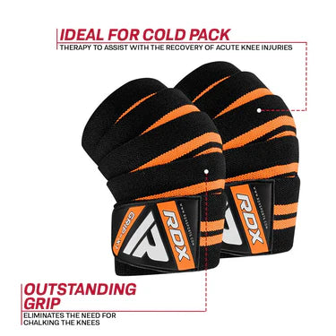 RDX K3 Elasticated Orange Knee Wraps OEKO-TEX® Standard 100 certified