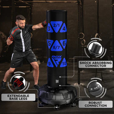 RDX KT Ronin 6ft Free Standing Target Punch Bags With Mitts Set