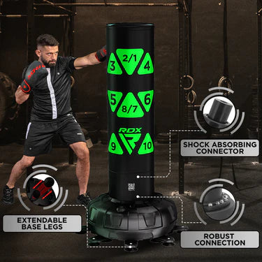 RDX KT Ronin 6ft Free Standing Target Punch Bags With Mitts Set