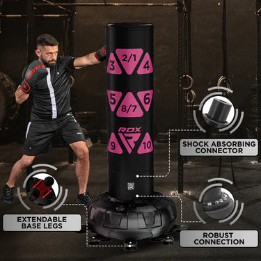 RDX KT Ronin 6ft Free Standing Target Punch Bags With Mitts Set