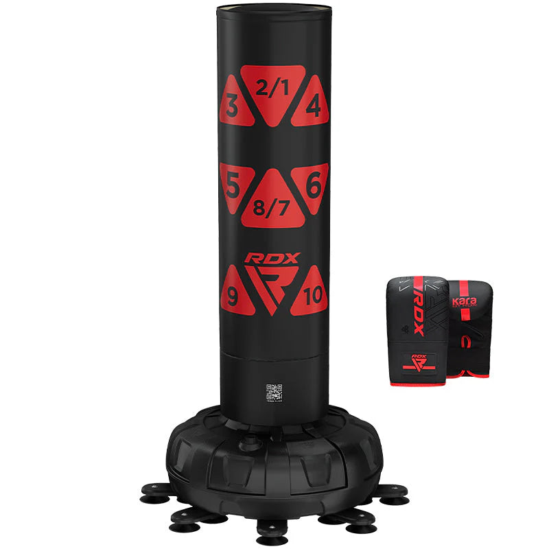 RDX KT Ronin 6ft Free Standing Target Punch Bags With Mitts Set