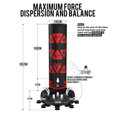 RDX KT Ronin 6ft Free Standing Target Punch Bags With Mitts Set