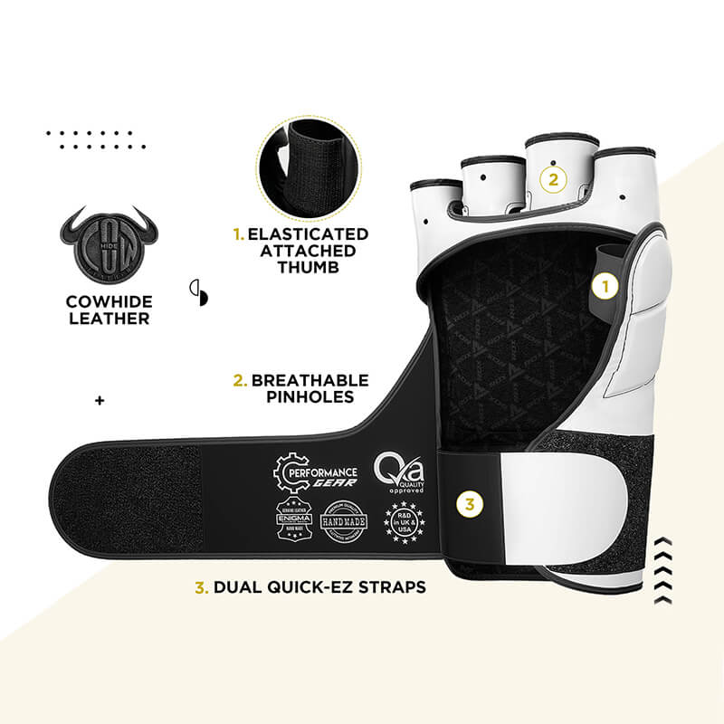 RDX T9 Hearse Leather MMA Gloves